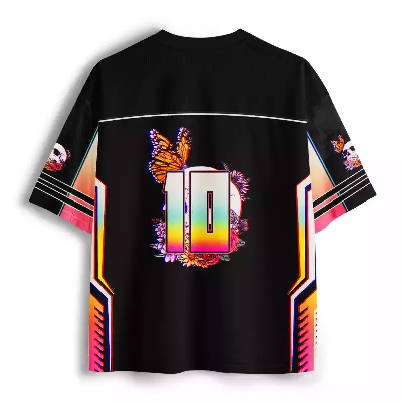 Soulisfree Skull & Bloom Aesthetic Mesh Jersey