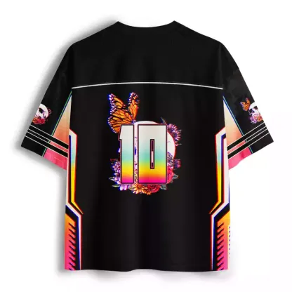 Soulisfree Skull & Bloom Aesthetic Mesh Jersey