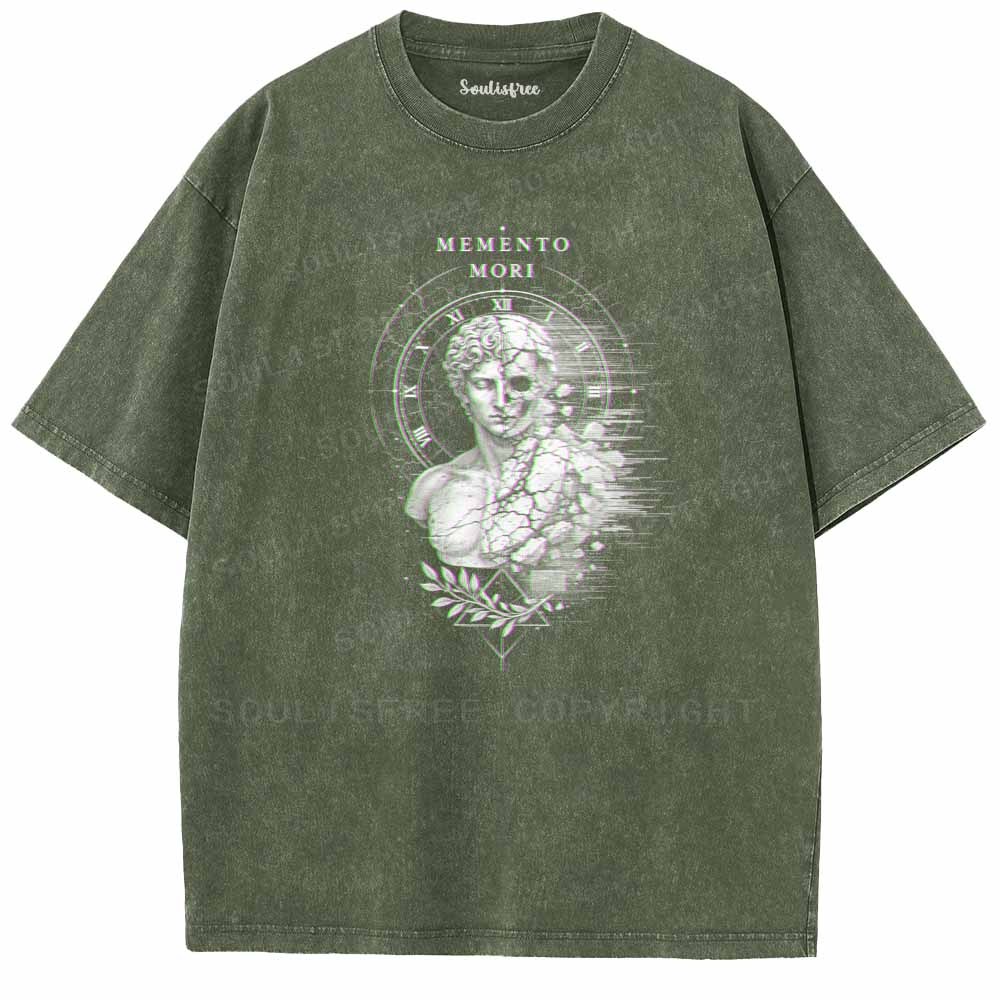 Soulisfree  Glitch Memento Mori Washed Tee