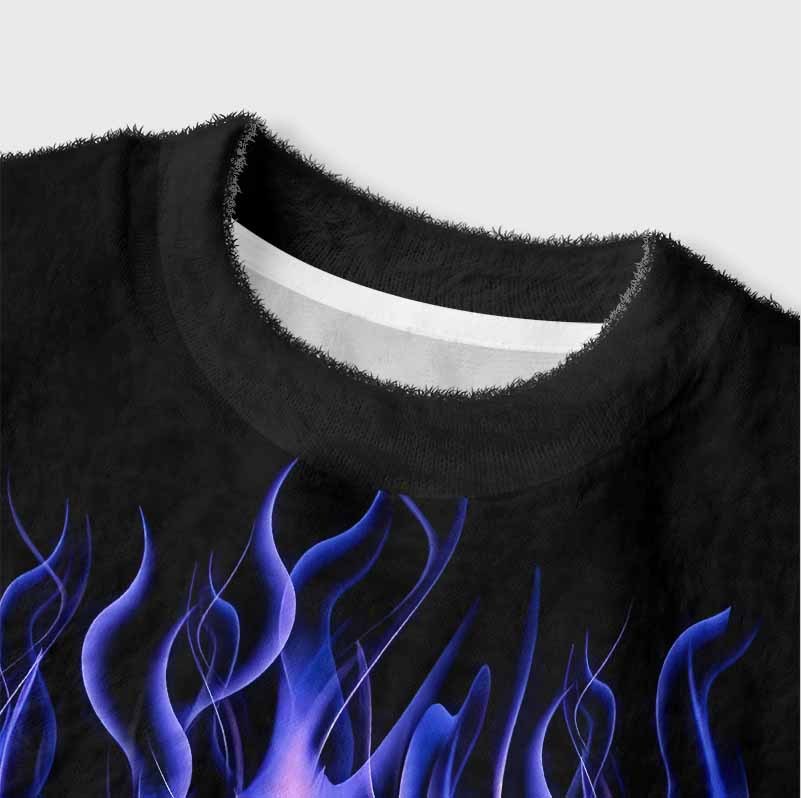 Soulisfree Violet Blaze  – Luminous Fire Women's Fuzzy Crewneck Sweater
