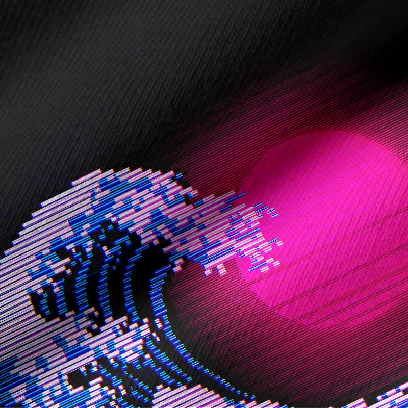 Soulisfree Vaporwave Aesthetic Great Wave Off Kanagawa Long Sleeve Cotton Tee