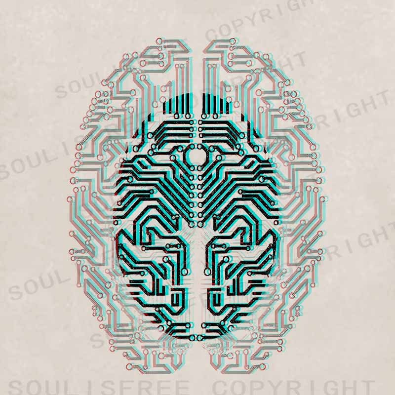 Soulisfree  Digital Neural Soul Washed Hoodie