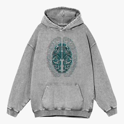Soulisfree  Digital Neural Soul Washed Hoodie
