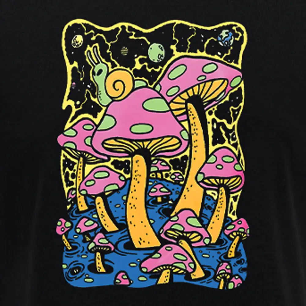 Mushroom World Block Raglan Long Sleeve Crop Top