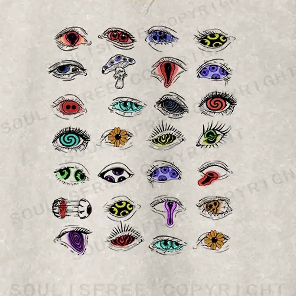 The Psychedelic Eyes Of All Beings Fit Washed Sweatshirt