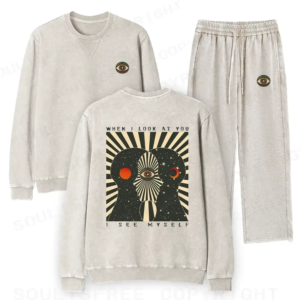 We Are Mirrors Washed Matching Sweatshirt and Jogger Set