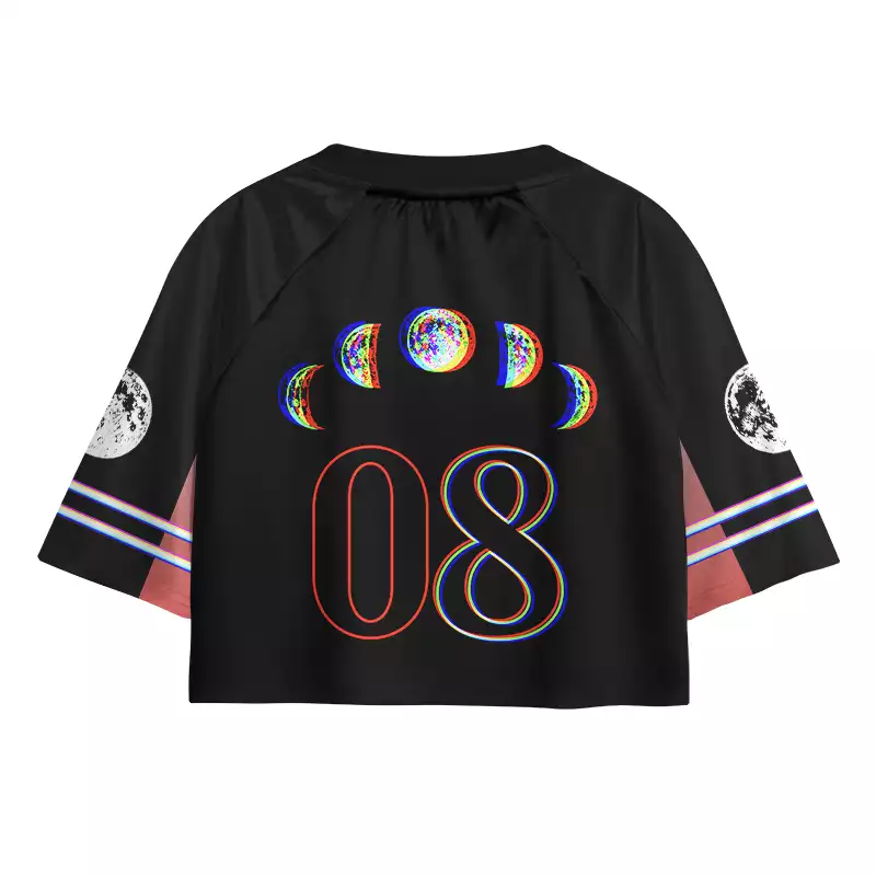 Soulisfree Ethereal Energy Optic Lines Illusion Cropped Jersey