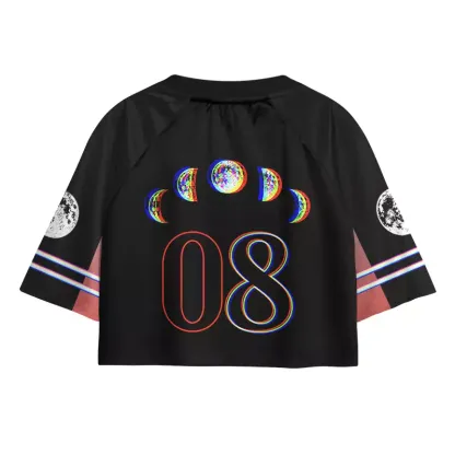 Soulisfree Ethereal Energy Optic Lines Illusion Cropped Jersey