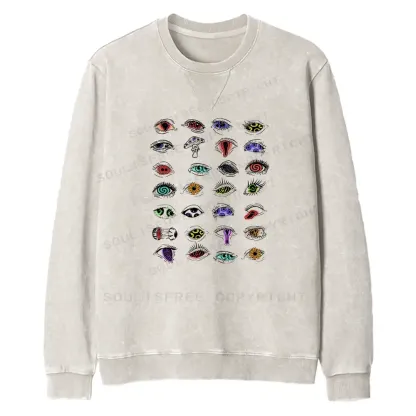 The Psychedelic Eyes Of All Beings Fit Washed Sweatshirt