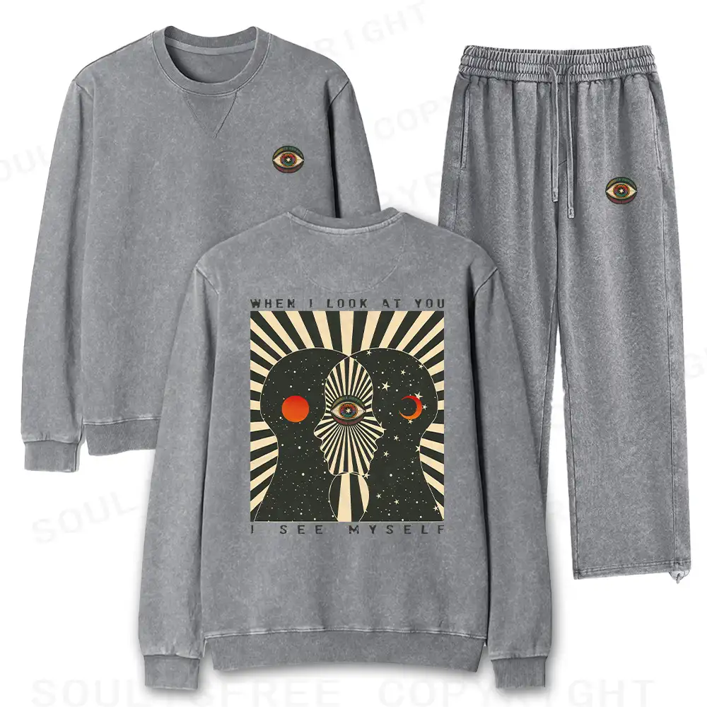 We Are Mirrors Washed Matching Sweatshirt and Jogger Set