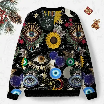 Mystic Ocular-Cosmic Insight Ugly Christmas Knit Sweatshirt