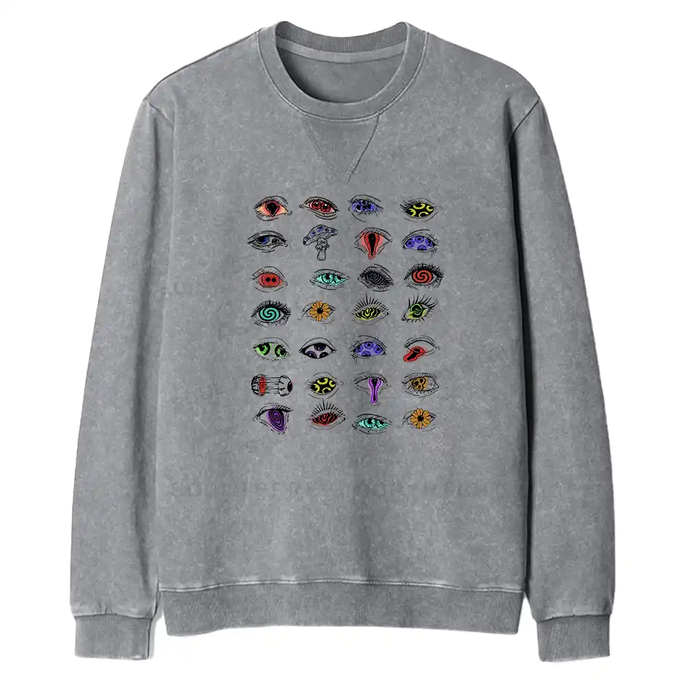 The Psychedelic Eyes Of All Beings Fit Washed Sweatshirt