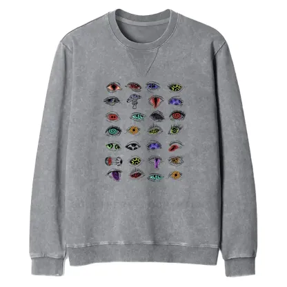 The Psychedelic Eyes Of All Beings Fit Washed Sweatshirt