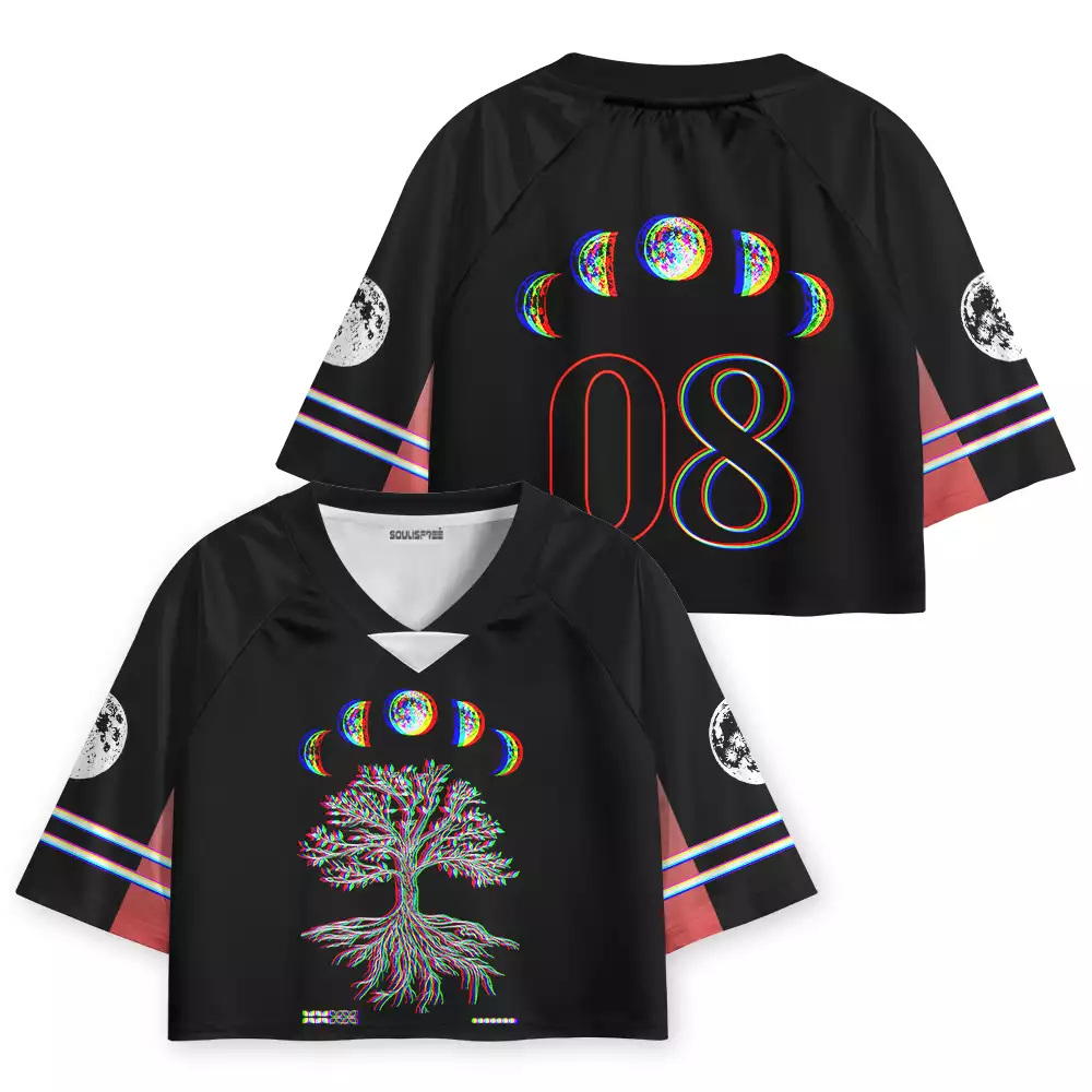 Soulisfree Ethereal Energy Optic Lines Illusion Cropped Jersey