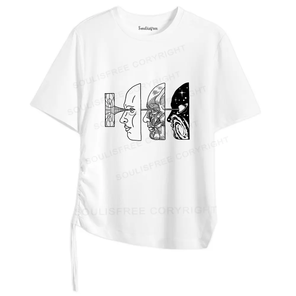 Reality Is Manipulated By Thought Asymmetrical Top With Side Drawstring
