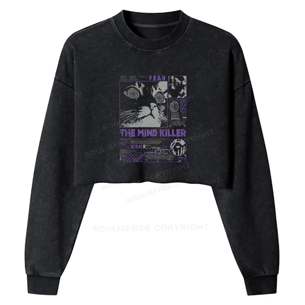 The Mind Killer Washed Cropped Sweatshirt