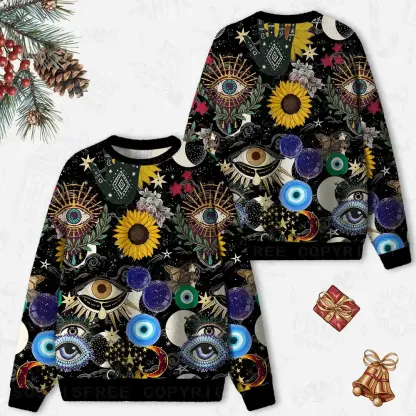 Mystic Ocular-Cosmic Insight Ugly Christmas Knit Sweatshirt