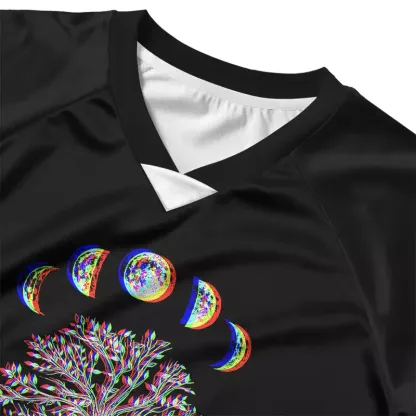 Soulisfree Ethereal Energy Optic Lines Illusion Cropped Jersey