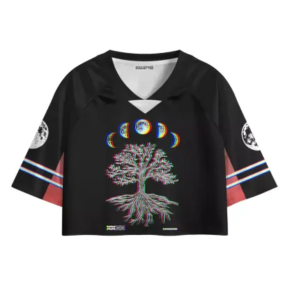 Soulisfree Ethereal Energy Optic Lines Illusion Cropped Jersey