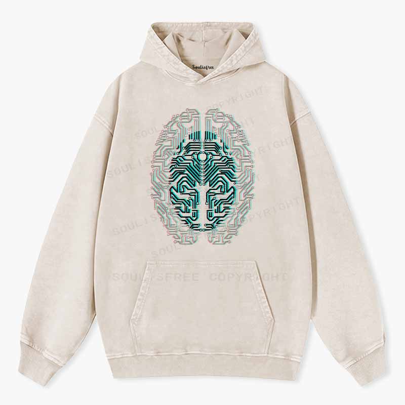 Soulisfree  Digital Neural Soul Washed Hoodie