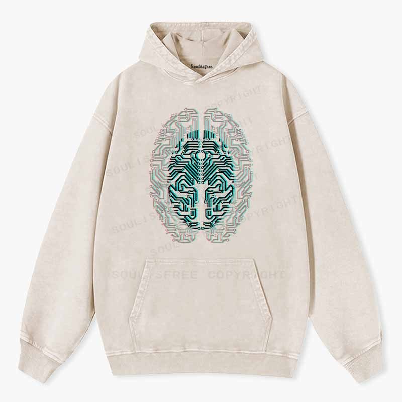 Soulisfree Digital Neural Soul Washed Hoodie
