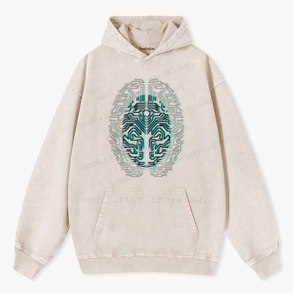 Soulisfree  Digital Neural Soul Washed Hoodie
