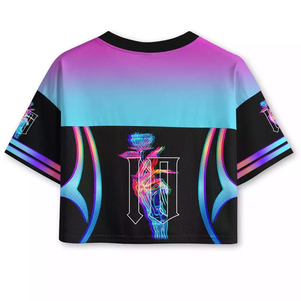 Soulisfree When Bones Hold Flowers Cropped Mesh Jersey