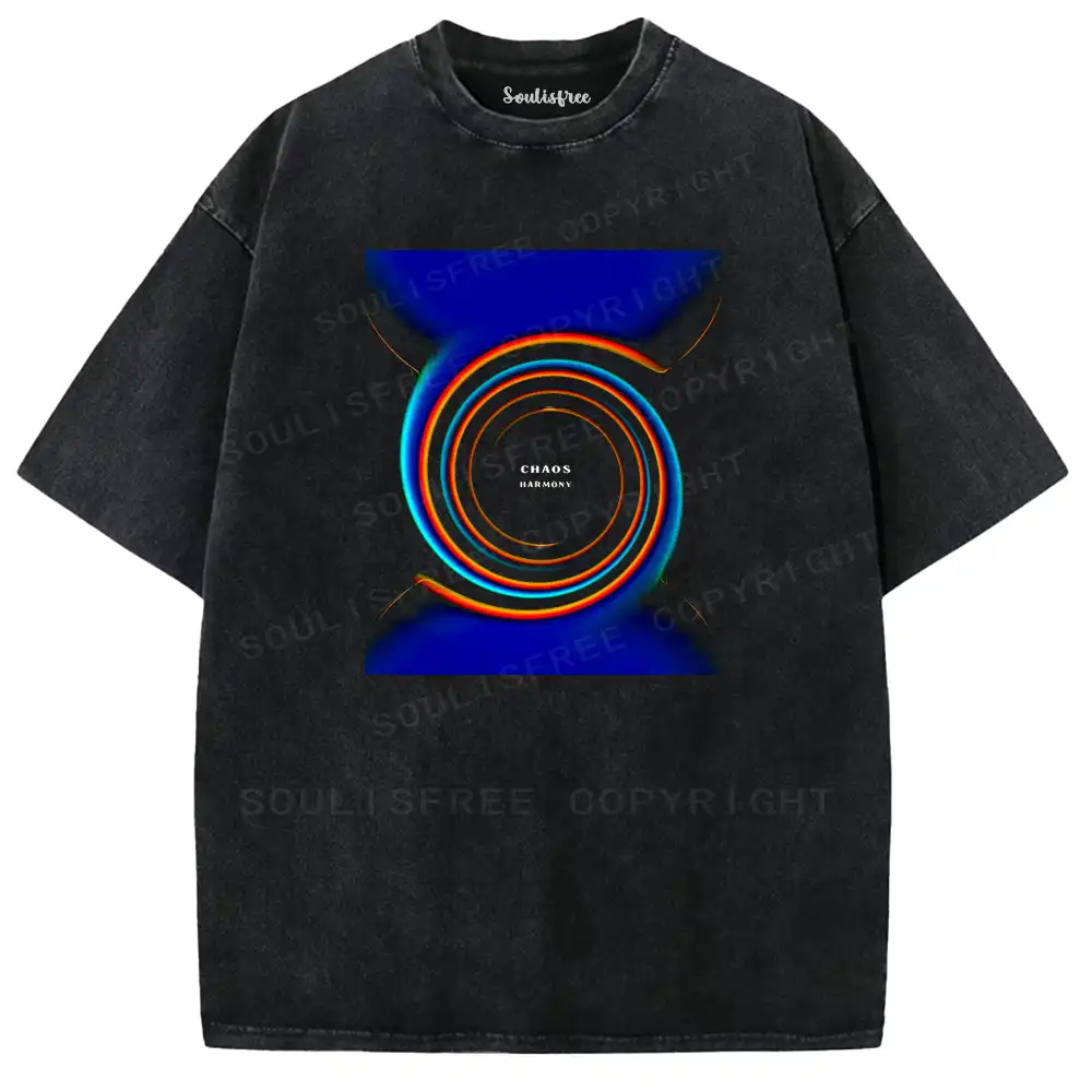 Visionary Chaos-Harmony Vibe Washed T-shirt
