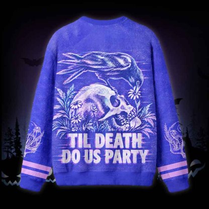 Soulisfree Til Death Do Us Party Fuzzy Crewneck Sweater