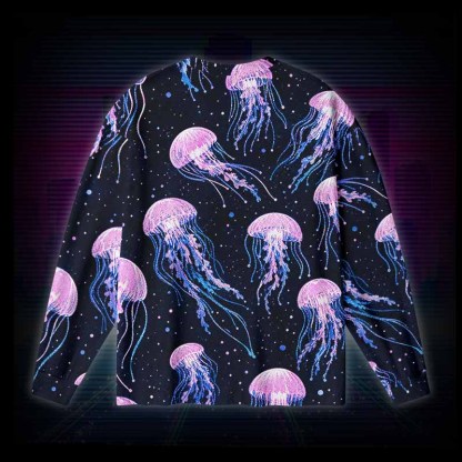 Soulisfree Cosmic Jellyfish Starry Night Long Sleeve Cotton Tee