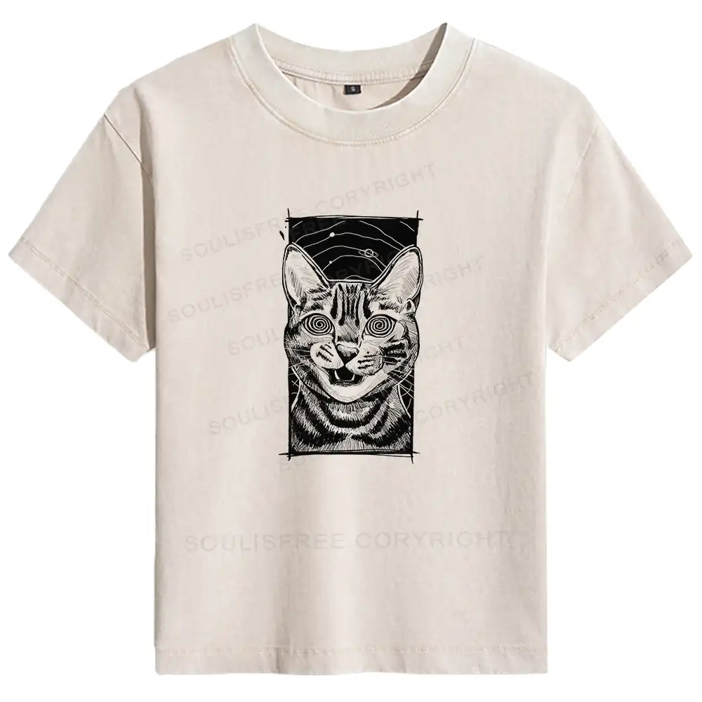 Hypnotic Cat Basic Washed T-shirt