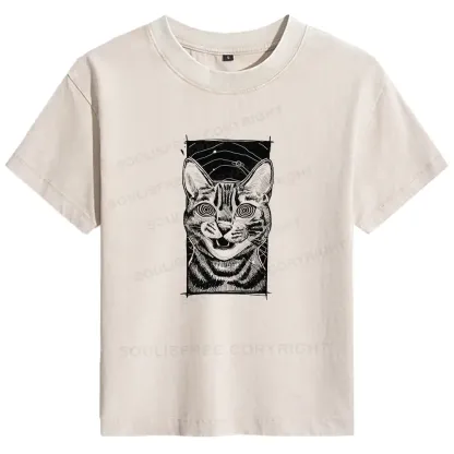 Hypnotic Cat Basic Washed T-shirt