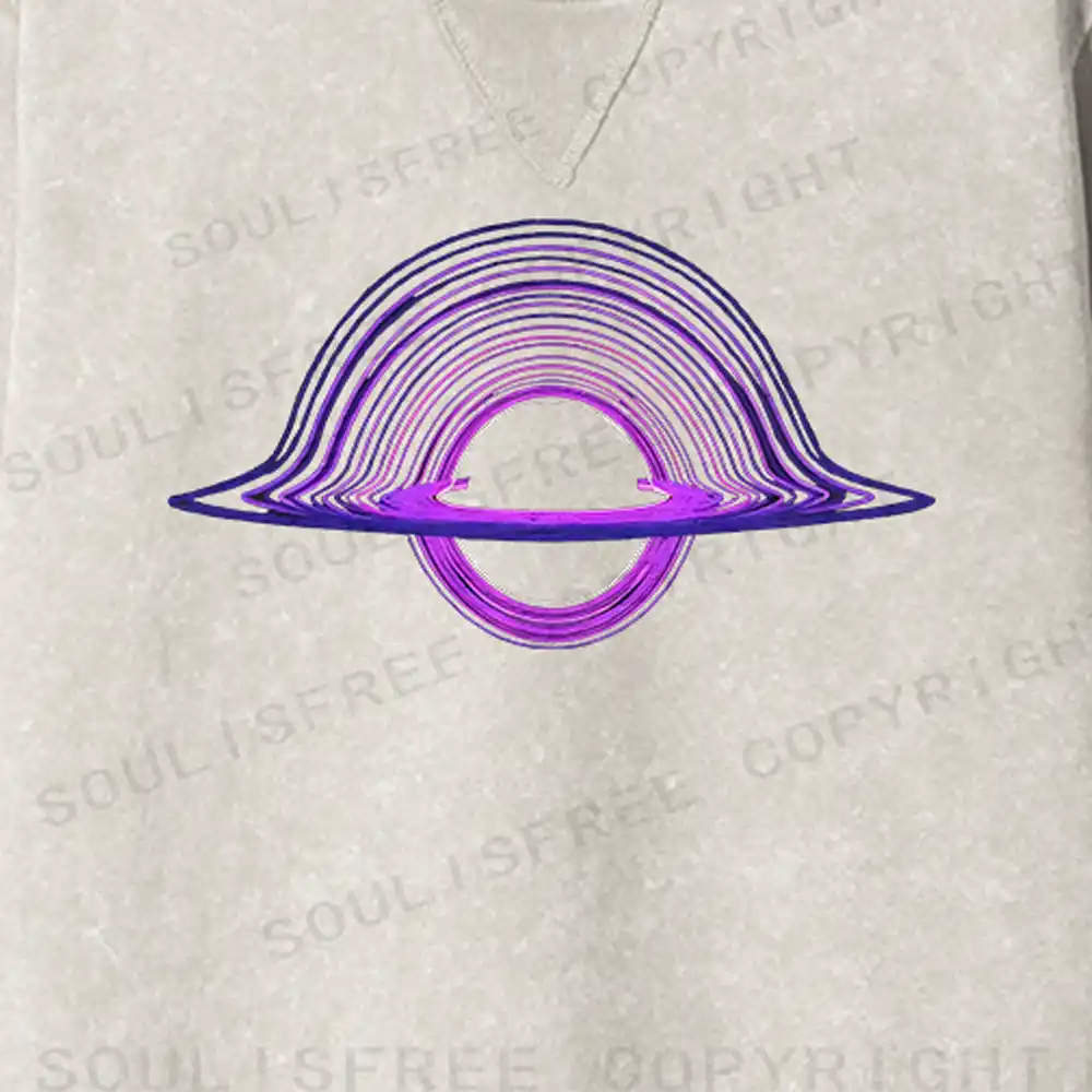 Purple Black Hole Fit Washed Sweatshirt