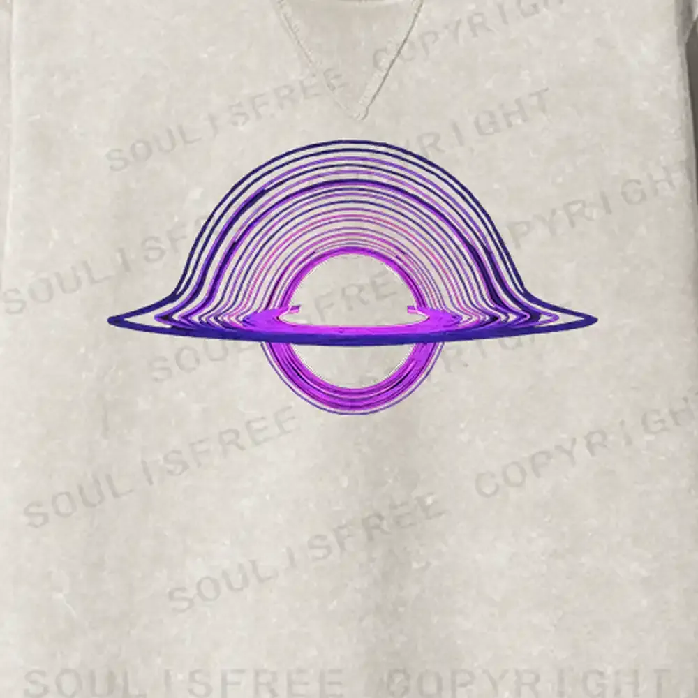 Purple Black Hole Fit Washed Sweatshirt