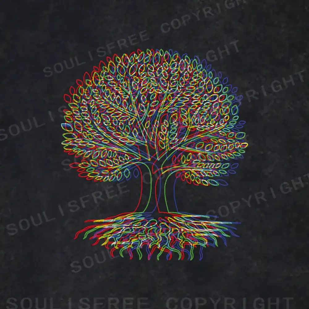 Psychedelic Tree Of Life Washed Hoodie