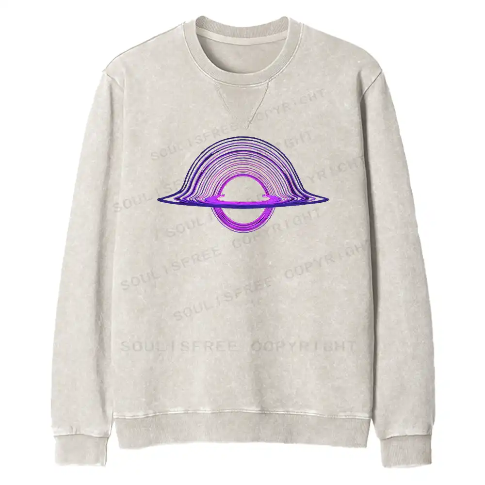 Purple Black Hole Fit Washed Sweatshirt