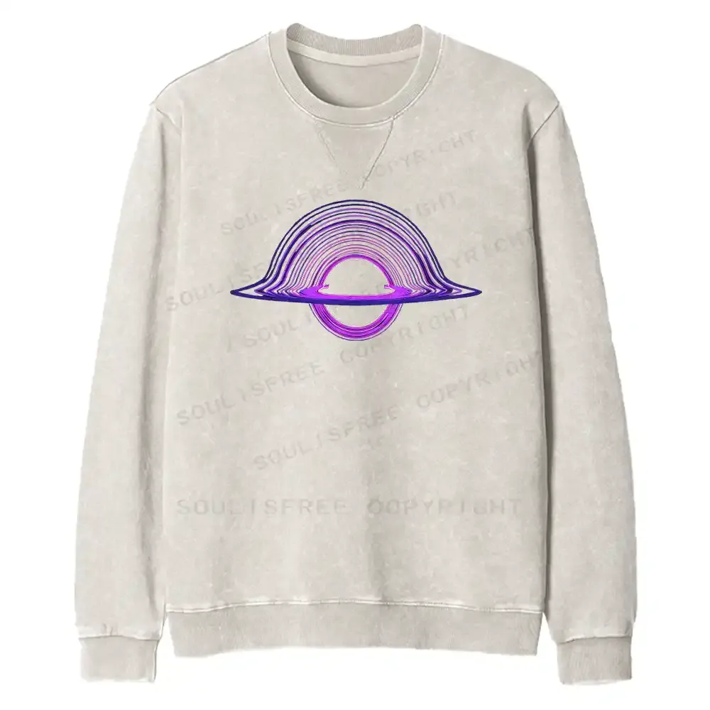 Purple Black Hole Fit Washed Sweatshirt