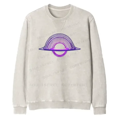 Purple Black Hole Fit Washed Sweatshirt