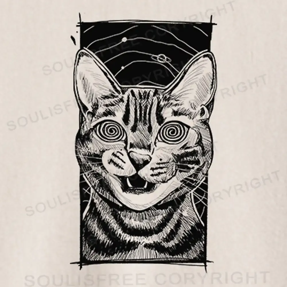Hypnotic Cat Washed Crop T-shirt