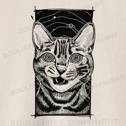 Hypnotic Cat Washed Crop T-shirt