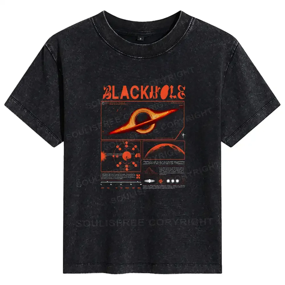 Designed The Mystery Of Black Holes Basic Washed T-shirt