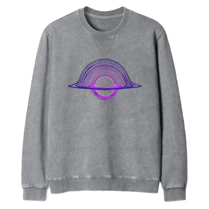 Purple Black Hole Fit Washed Sweatshirt