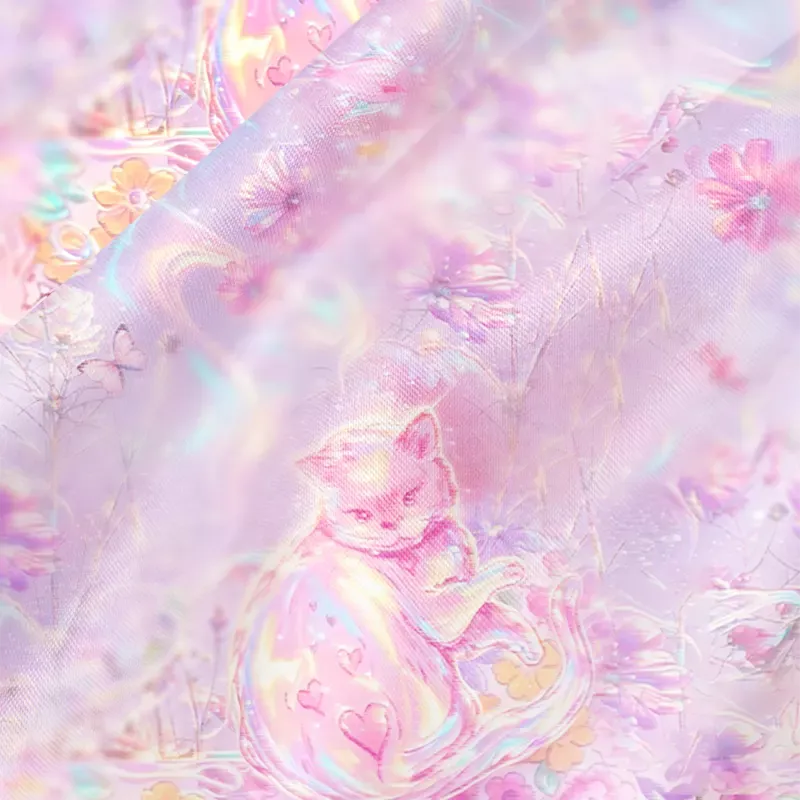 Soulisfree Iridescent Floral Fantasy Cowl Neck Satin Mini Dress