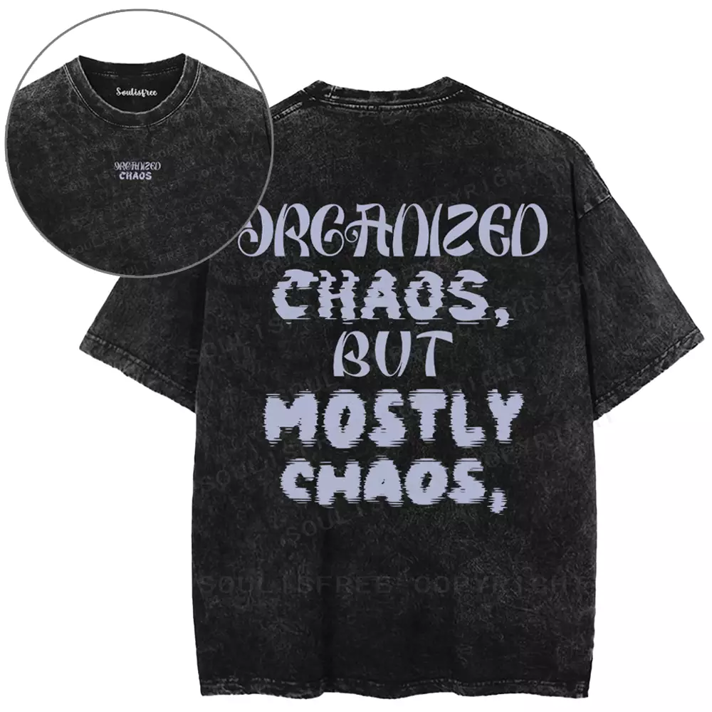 ORGANIZED CHAOS, BUT MOSTLY CHAOS Washed T-shirt