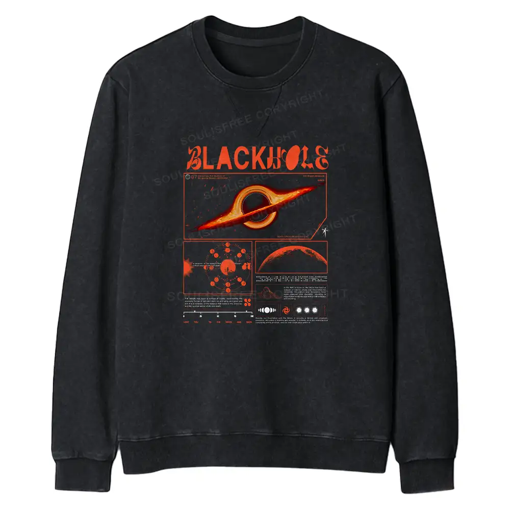 The Mystery Of Black Holes Regular Fit Washed Sweatshirt