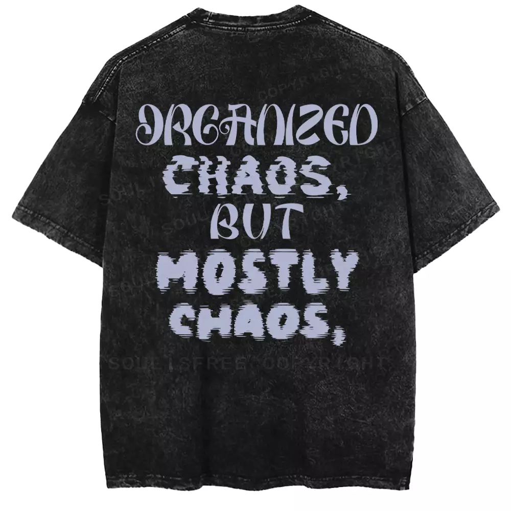 ORGANIZED CHAOS, BUT MOSTLY CHAOS Washed T-shirt