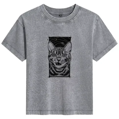 Hypnotic Cat Basic Washed T-shirt