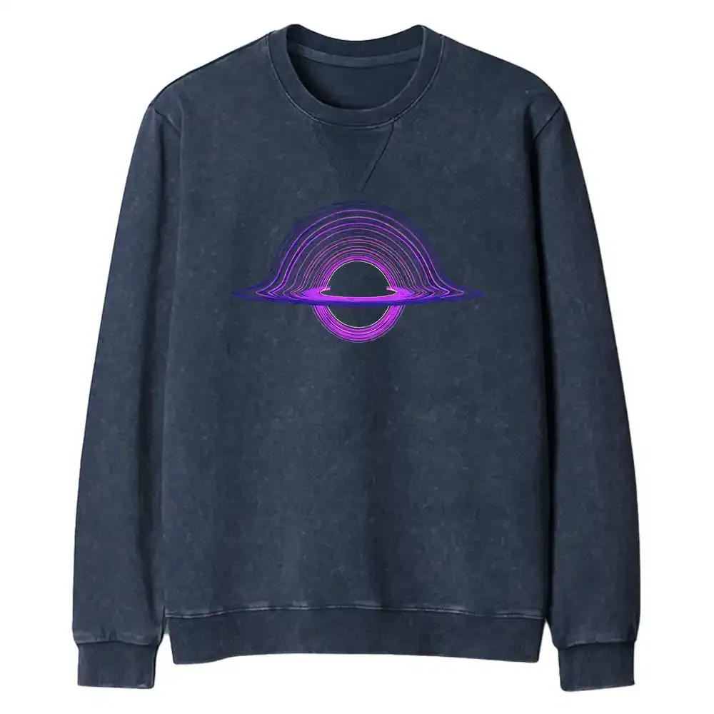 Purple Black Hole Fit Washed Sweatshirt