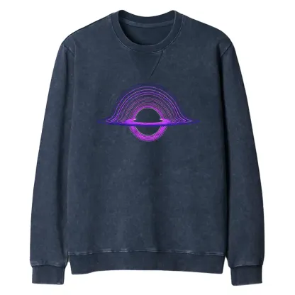Purple Black Hole Fit Washed Sweatshirt