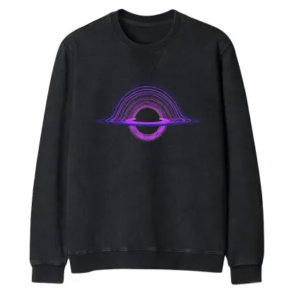 Purple Black Hole Fit Washed Sweatshirt